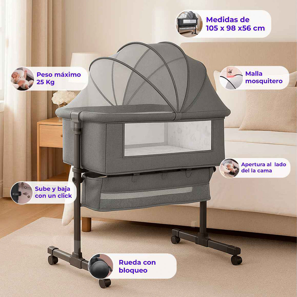Cuna colecho deluxe