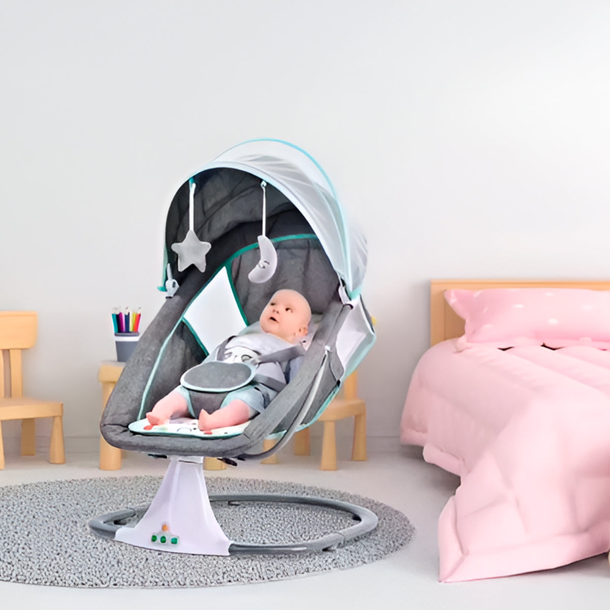 Mecedora para bebe con accesorios
