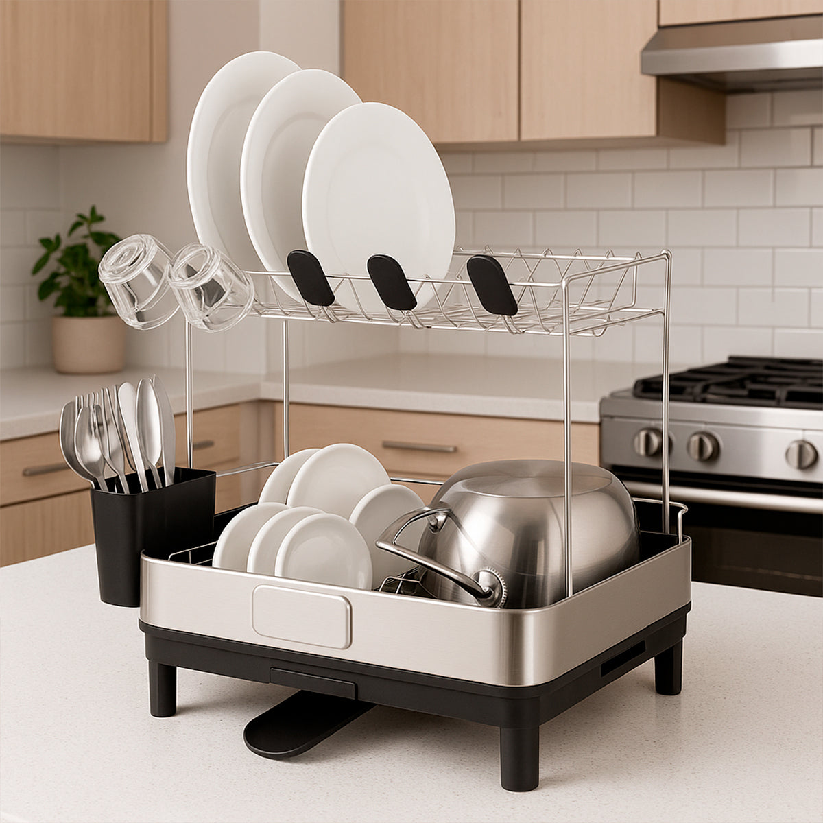 Escurridor de platos Haus roland con drenaje