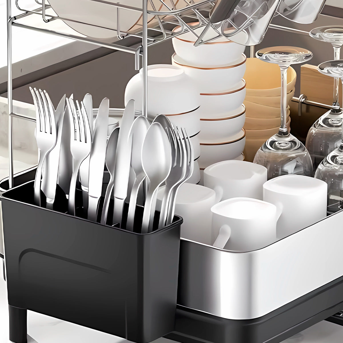 Escurridor de platos Haus roland con drenaje