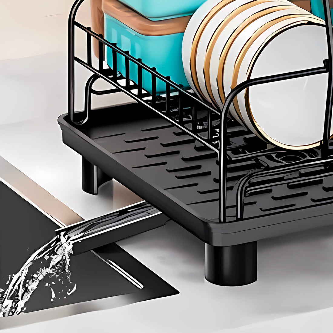 Escurridor de platos 2 niveles deslizable
