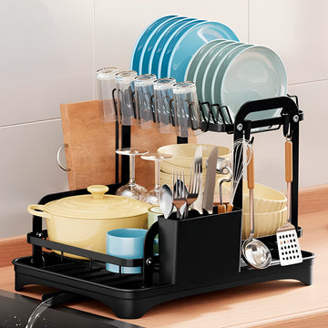 Escurridor de platos de 2 niveles black
