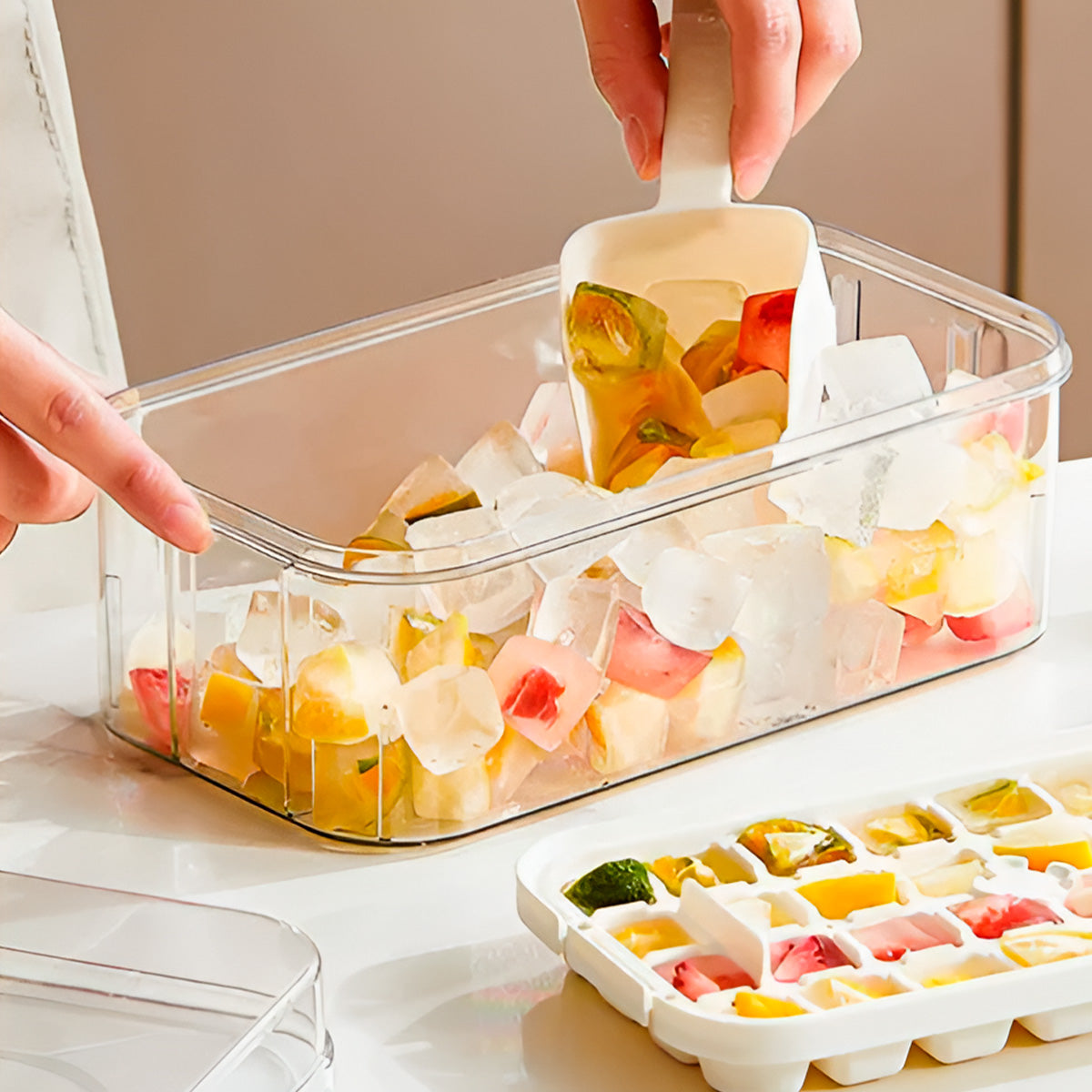 Bandeja para cubitos de hielo con tapa