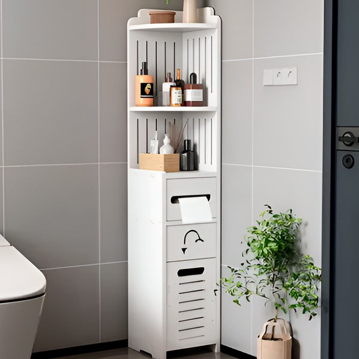 Armario de baño con dispensador de papel