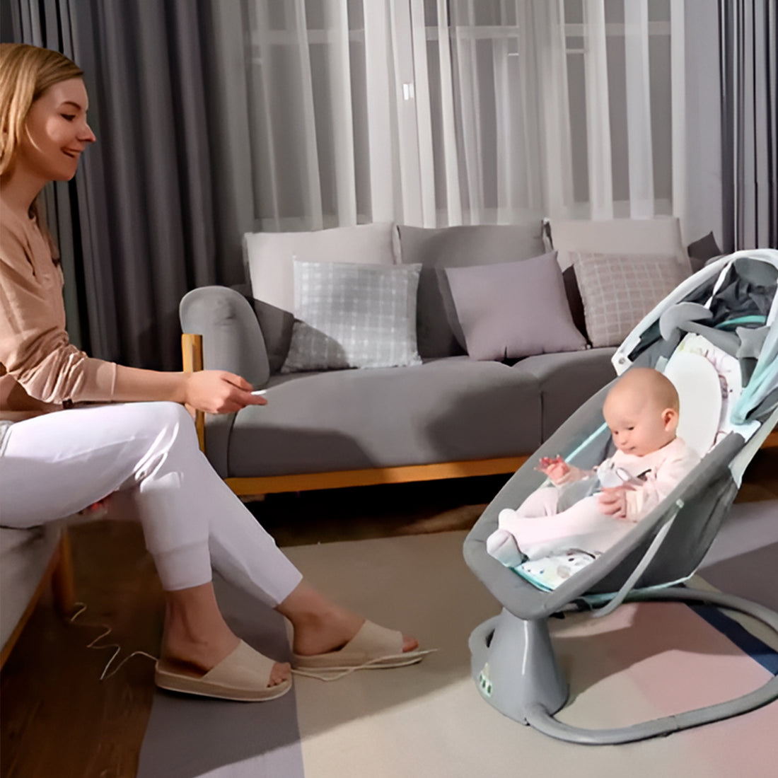 Mecedora para bebe con accesorios